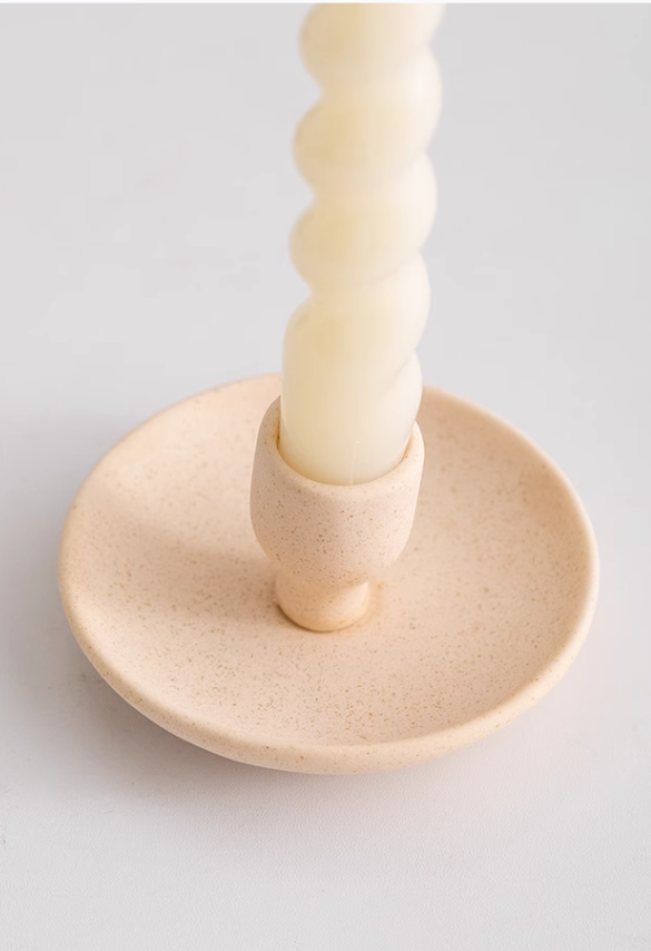 Candlestick Holder - set of 2 in Blush Pink