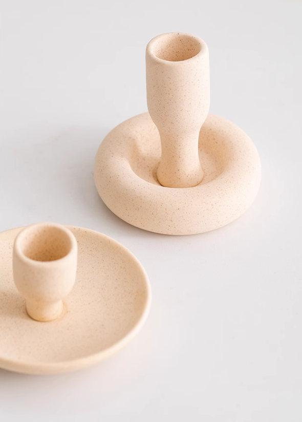 Candlestick Holder - set of 2 in Blush Pink